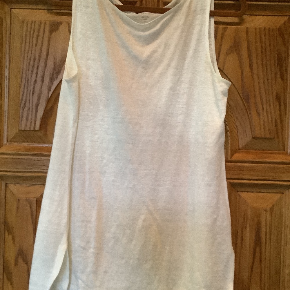 Eileen Fisher White Linen Tank Top